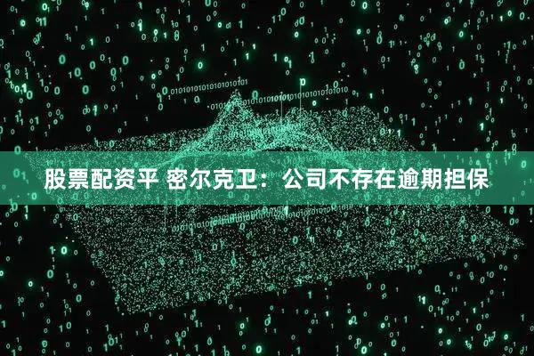 股票配资平 密尔克卫：公司不存在逾期担保